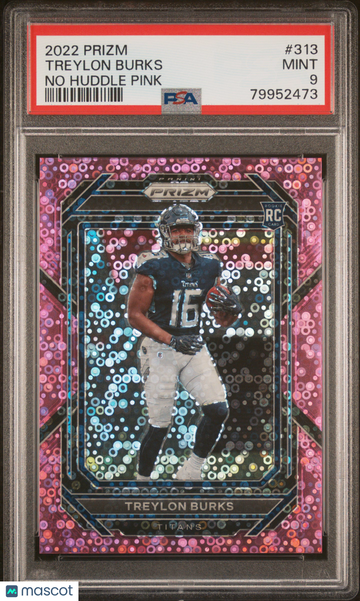 2022 Panini Prizm Treylon Burks #313 No Huddle Pink PSA 9