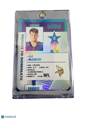 2025 Panini Contenders Permit to Dominate J.J. McCarthy #15