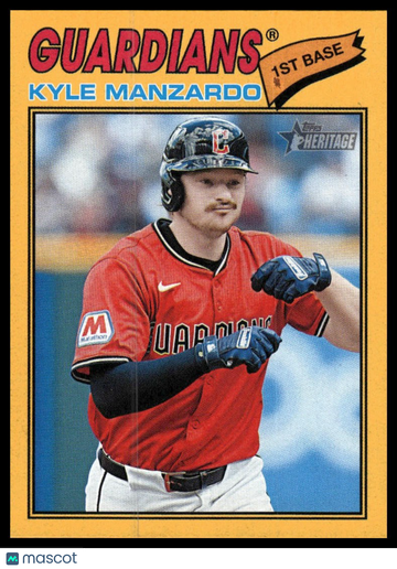 2026 Topps Heritage Kyle Manzardo #133 Dark Yellow