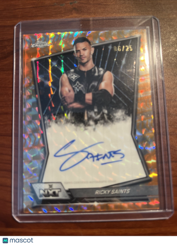 2026 Topps Chrome WWE Ricky Saints #NXT-RIC Orange Geometric Refractor Autograph Short Print Parallel/Variety Insert Top