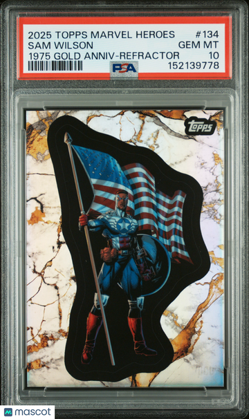 2025 Topps Marvel Comic Book Heroes 1975 Gold Anniversary Sam Wilson #134 PSA 10
