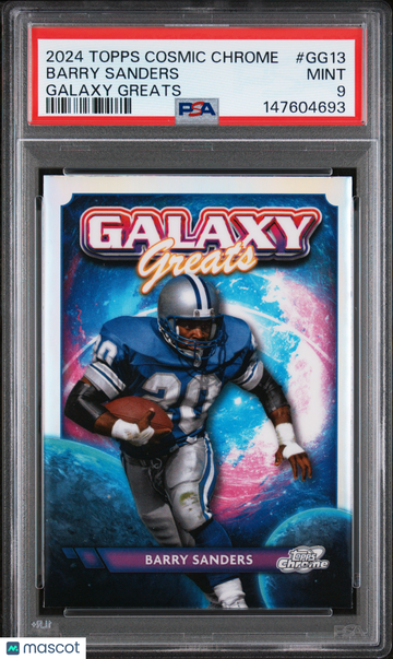 2024 Topps Cosmic Chrome Galaxy Greats Barry Sanders #GG13 Galaxy Greats HOF Low Pop PSA 9