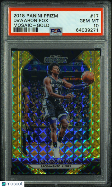 2018 Panini Prizm Mosaic De'aaron Fox #17 Gold PSA 10