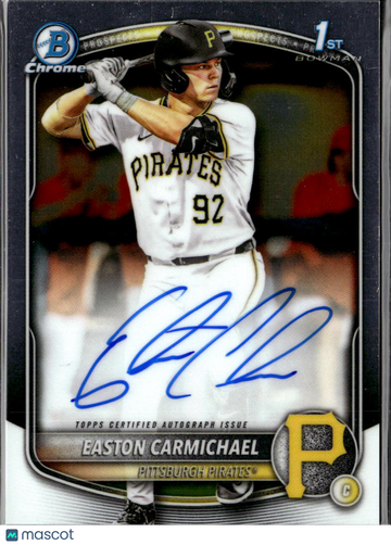 Easton Carmichael 2025 Topps Bowman Chrome Auto Pittsburgh Pirates