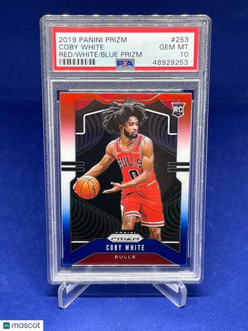 2019 Panini Prizm Coby White #253 Red White Blue PSA 10