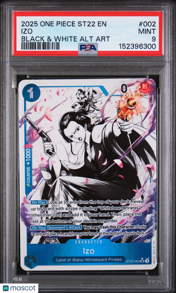 2025 One Piece Starter Deck St22-Ace & Newgate Izo Black & White Alt Art PSA 9 #002