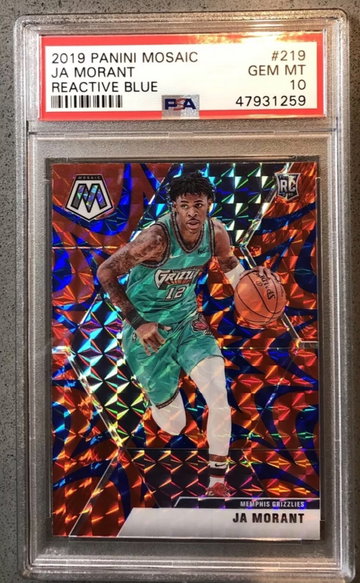2019-20 Panini Mosaic JA Morant Blue Reactive PSA 10