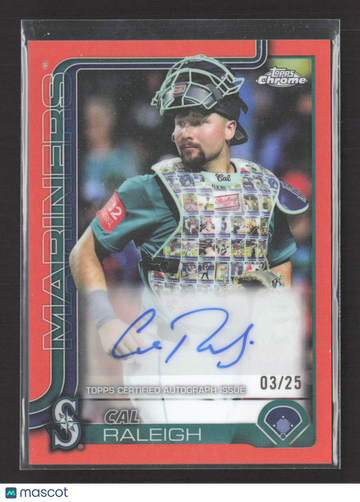 2025 Topps Chrome Cal Raleigh #AC-CR Red Refractor /25