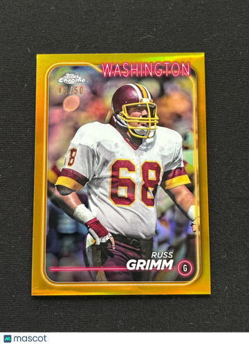 Russ Grimm 2024 Topps Chrome Gold Refractor Washington Commanders