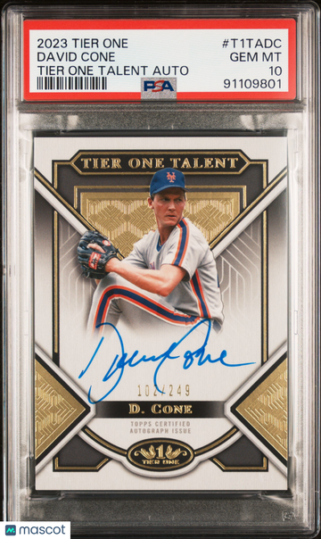 2023 Topps Tier One Tier One Talent Autographs David Cone #T1TADC PSA 10