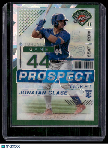 2024 Panini Prizm Prospect Edition Jonatan Clase #77 Green Cracked Ice /99 RC