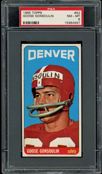 1965 Topps #52 Goose Gonsoulin  SP  PSA 8  Broncos