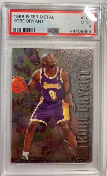 Kobe Bryant metal rookie psa 9