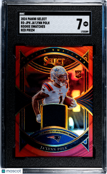 2024 Panini Select Ja'lynn Polk #RS-JPK Rookie Swatches Red Prizm SGC 7