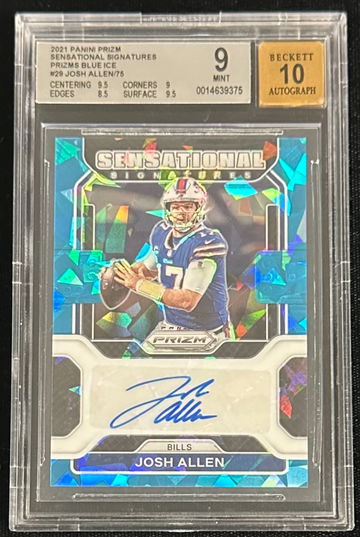 Josh Allen 2021 Panini Prizm Sensational Signatures Auto /75 Blue Cracked Ice