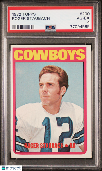 1972 Topps Roger Staubach #200 PSA 4
