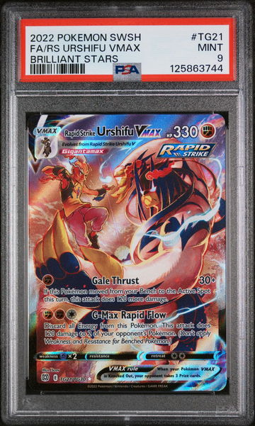 2022 Pokemon Sword and Shield Brilliant Stars Trainers Gallery Urshifu Vmax #TG21 PSA 9