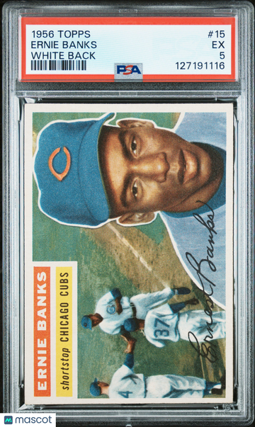 1956 Topps Ernie Banks #15 White Back PSA 5