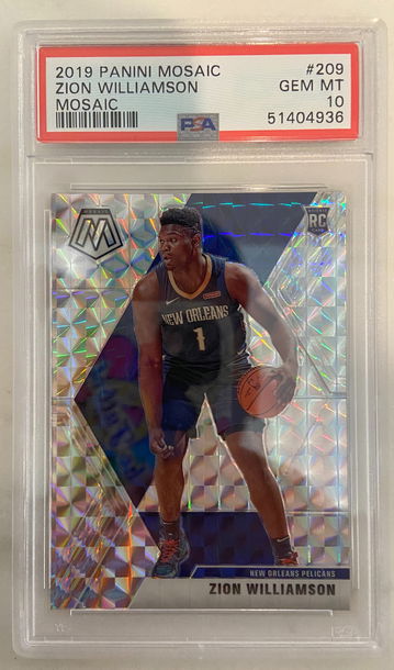 2019 Mosaic Zion Williamson silver mosaic #209 PSA 10