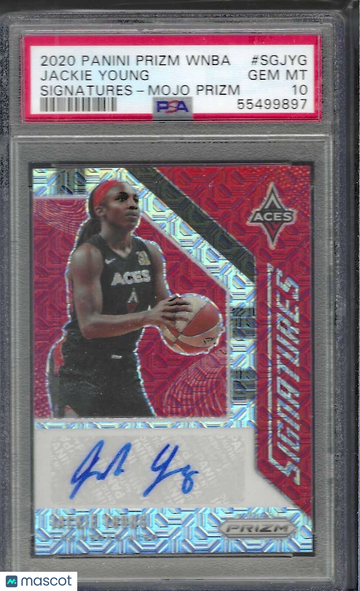 2020 Panini Prizm WNBA Signatures Jackie Young #SGJYG Mojo PSA 10
