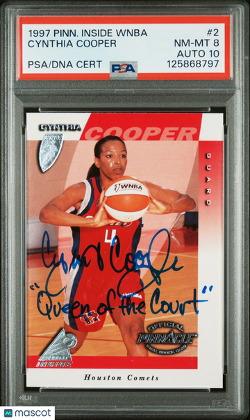 1997 Pinnacle Inside WNBA Cynthia Cooper #2 Rookie PSA 8 Auto 10