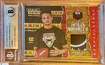 /15 BGS RC Patrick Mahomes 2017 Father's Day NFL Debut Rookie Patch Shimmer Holo
