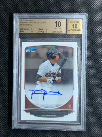 2013 Bowman Chrome Autograph RIO RUIZ BGS 10 Pristine Card