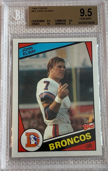 John Elway 1984 Topps #63 RC BGS 9.5 Rare!
