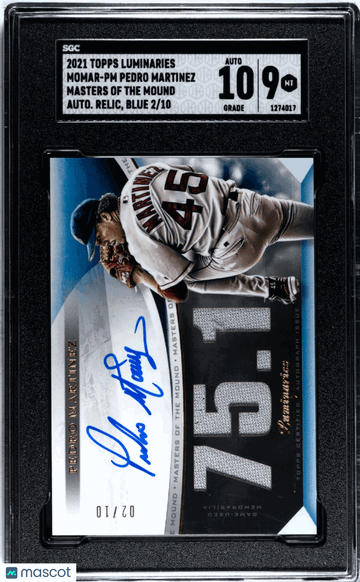 2021 Topps Luminaries Pedro Martinez #MOMAR-PM /10 Masters Of The Mound Auto. Relic Blue SGC 9
