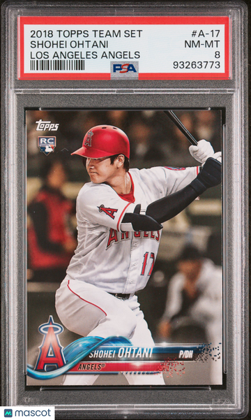 2018 Topps Team Set Los Angeles Angels Shohei Ohtani #A-17 PSA 8