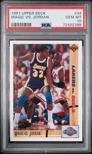 1991 Upper Deck #34 Magic vs Jordan PSA 10
