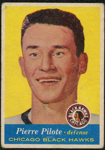1957 Topps 22 Pierre Pilote Rookie Chicago Black Hawks