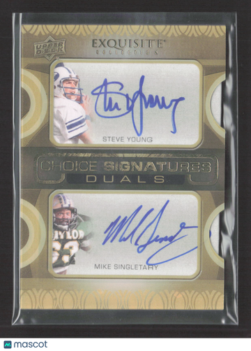 2011 Upper Deck Exquisite Collection Choice Signatures Duals Steve Young Mike Singletary Dual Autograph