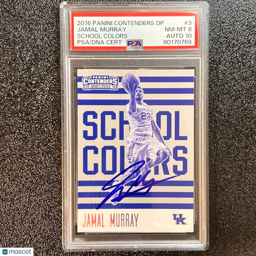2016 Panini Contenders Draft Picks School Colors Jamal Murray #3 School Colors PSA 8 Auto 10