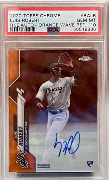 2020 Topps Chrome Luis Robert Orange Auto Wave Refractor 8/25 PSA 10 - POP 4