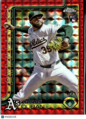 2025 Topps Chrome Update Carlos Duran #USC84 Red Prism Refractor /5 RC