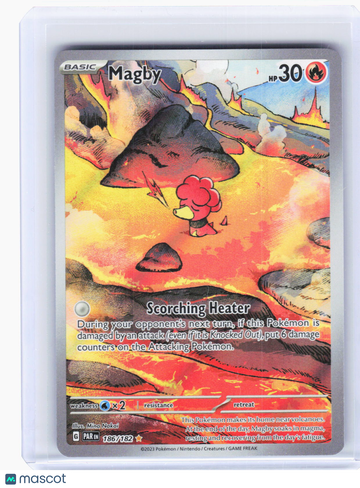2023 Pokemon—Magby #186/182 Paradox Rift—Illustration Rare Foil