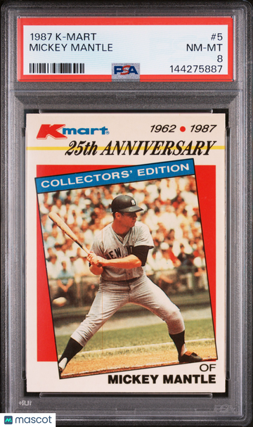 1987 K-Mart Mickey Mantle #5 PSA 8