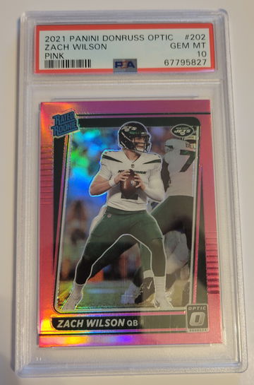 2021 Donruss Optic Zach Wilson Pink Holo PSA 10