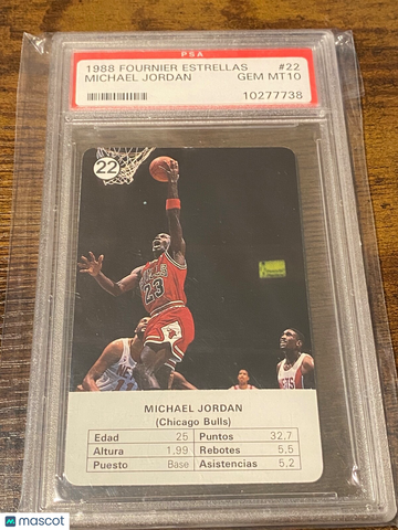 1988 Fournier Estrellas Michael Jordan #22 Base Set PSA 10