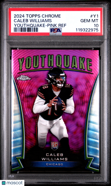 2024 Topps Chrome Youthquake Caleb Williams #Y1 Pink Ref Rookie PSA 10