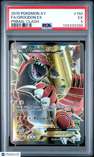 2015 Pokemon Xy Primal Clash Groudon EX Fa Primal Clash PSA 5 #150