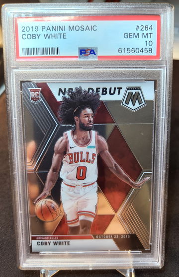 2019-20 Panini Mosaic Coby White #264 Rookie RC Gem Mint PSA 10 Chicago Bulls