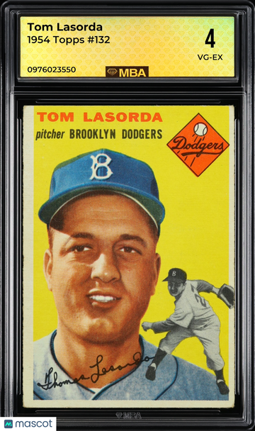 1954 Topps Tom Lasorda #132 RC MBA 4