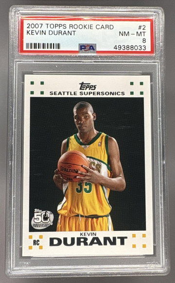 2007 Topps Rookie Card Kevin Durant #2 /14 PSA 8