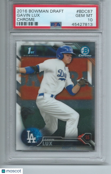 2016 Bowman Draft Gavin Lux #BDC67 Chrome PSA 10