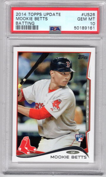 2014 Topps Update Mookie Betts RC PSA 10 Gem MT