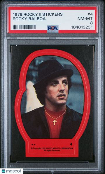 1979 Rocky II Stickers SYLVESTOR STALLONE Rocky Balboa ROOKIE #4 PSA 8