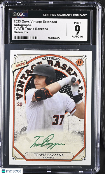 2023 Vintage Extended Travis Bazzana #VATB Autographs Green Ink CGC 9 Auto 10