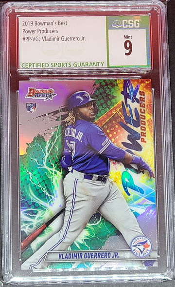 2019 Bowman's Best Power Producers PPVGJ Vladimir Guerrero Jr. RC CSG Mint 9
